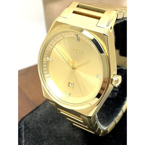 Hugo Boss Women's Watch 1502672 Steer Quartz Gold Stainless Steel 36mm - Picture 1 of 14